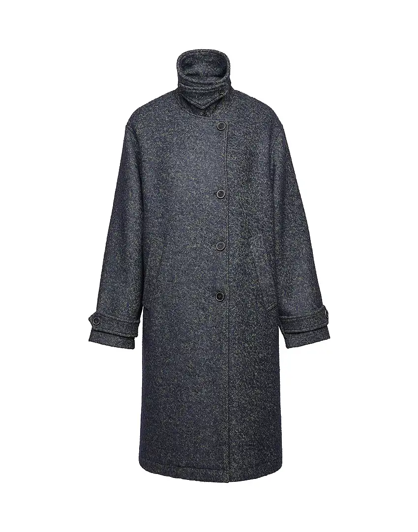 DOUUOD Cappotto Maschile in Doppio Diagonale Bouclé