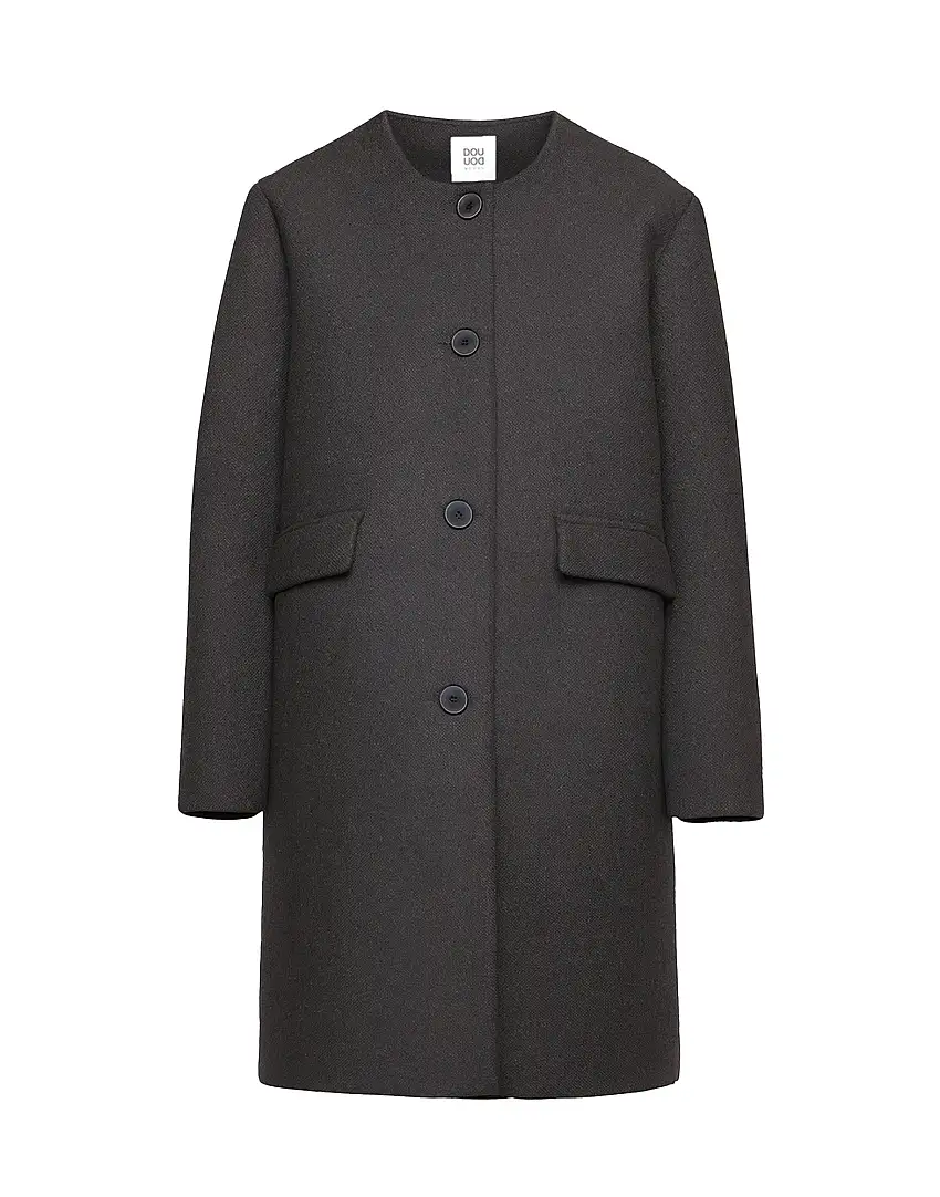 DOUUOD Cappottino Monopetto in Bonded Tecno Neoprene