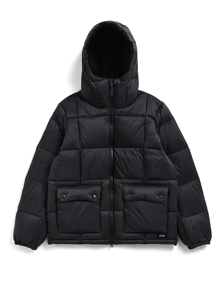 TAION Piumino Mountain Packable Volume Down Hoodie Nero