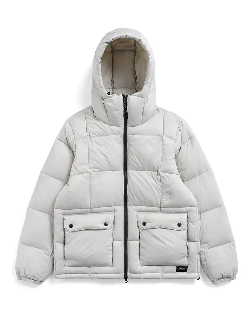 TAION Piumino Mountain Packable Volume Down Hoodie Icegrey
