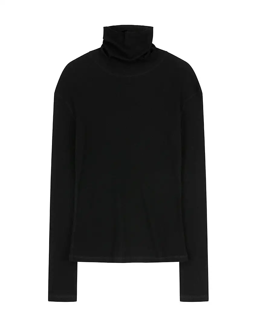 VIS A VIS Dolcevita in Jersey di Lana a Coste Nero