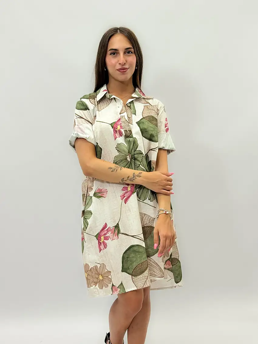 Abito a camicia con fantasia