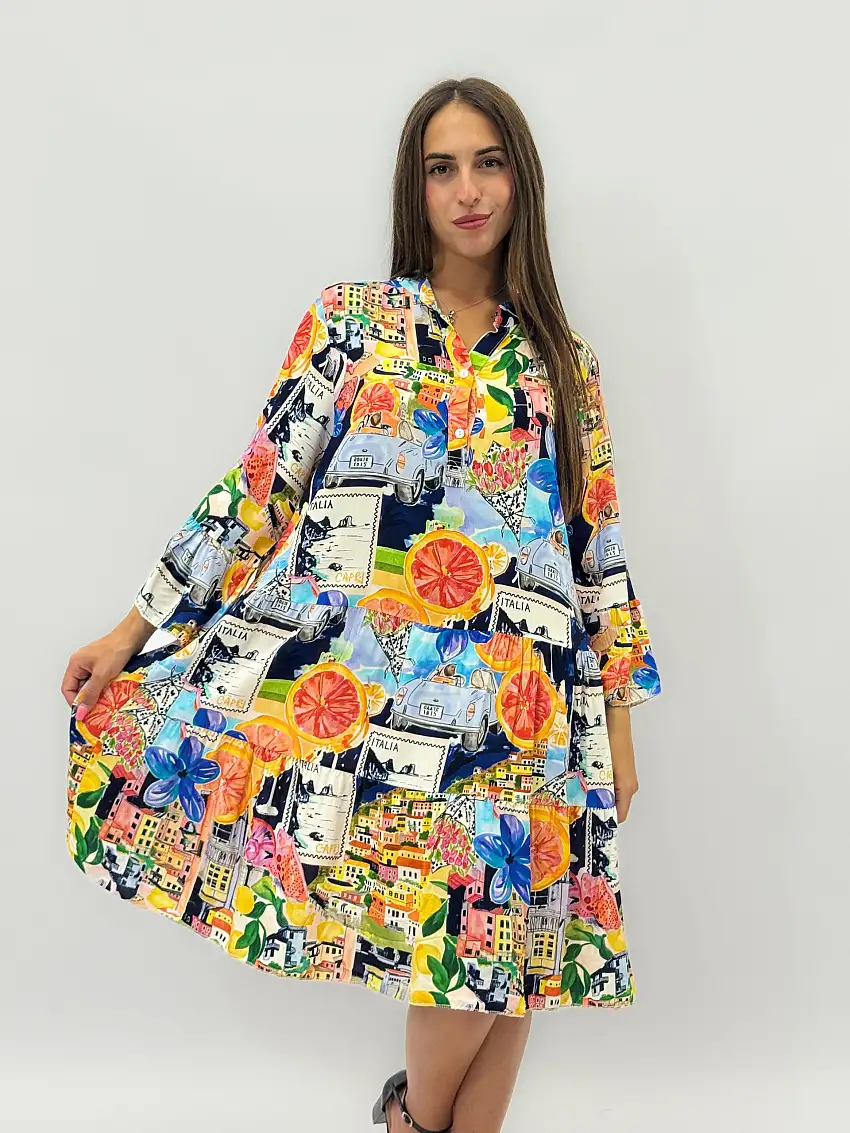 Abito a camicia con stampa