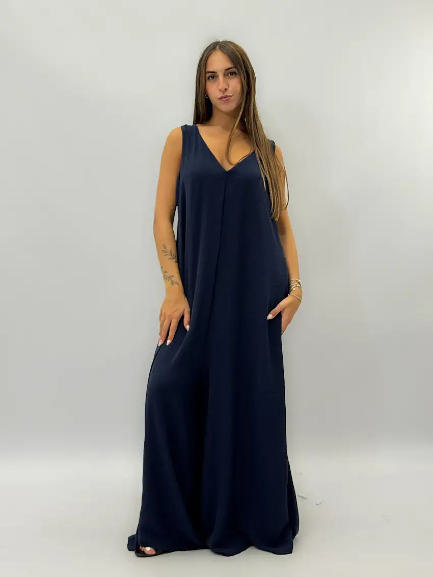 Tuta lunga con scollo V