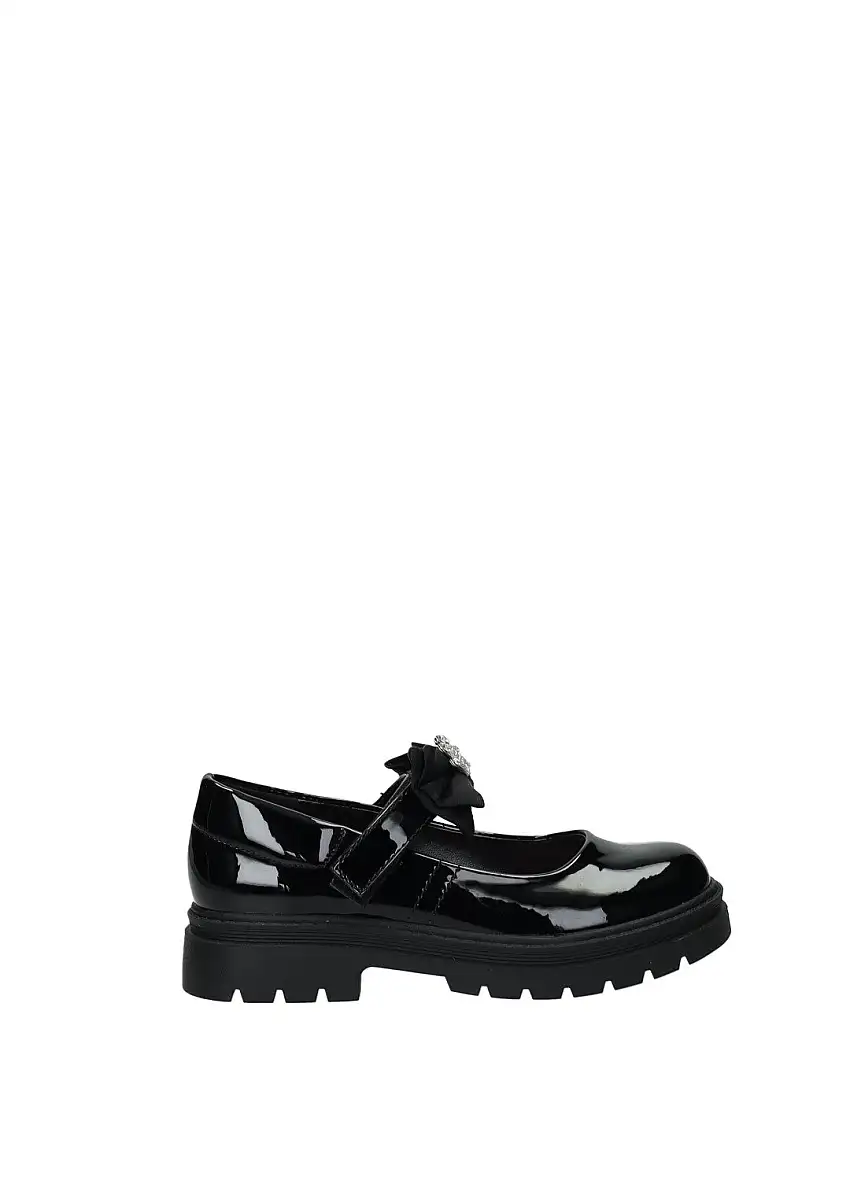 Ballerine bambina vernice con fiocco