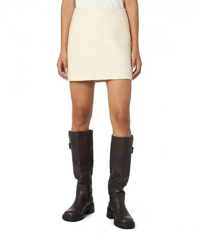 MC2 SAINT BARTH KATRINE SHORT SKIRT IN WOOL WITH SEQUINS KATR001 CREAM