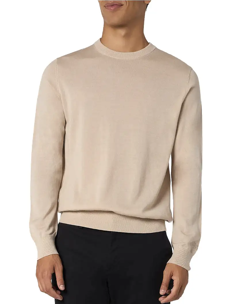 MC2 SAINT BARTH CREW NECK SWEATER IN REGENT-LIGHT BEIGE WOOL