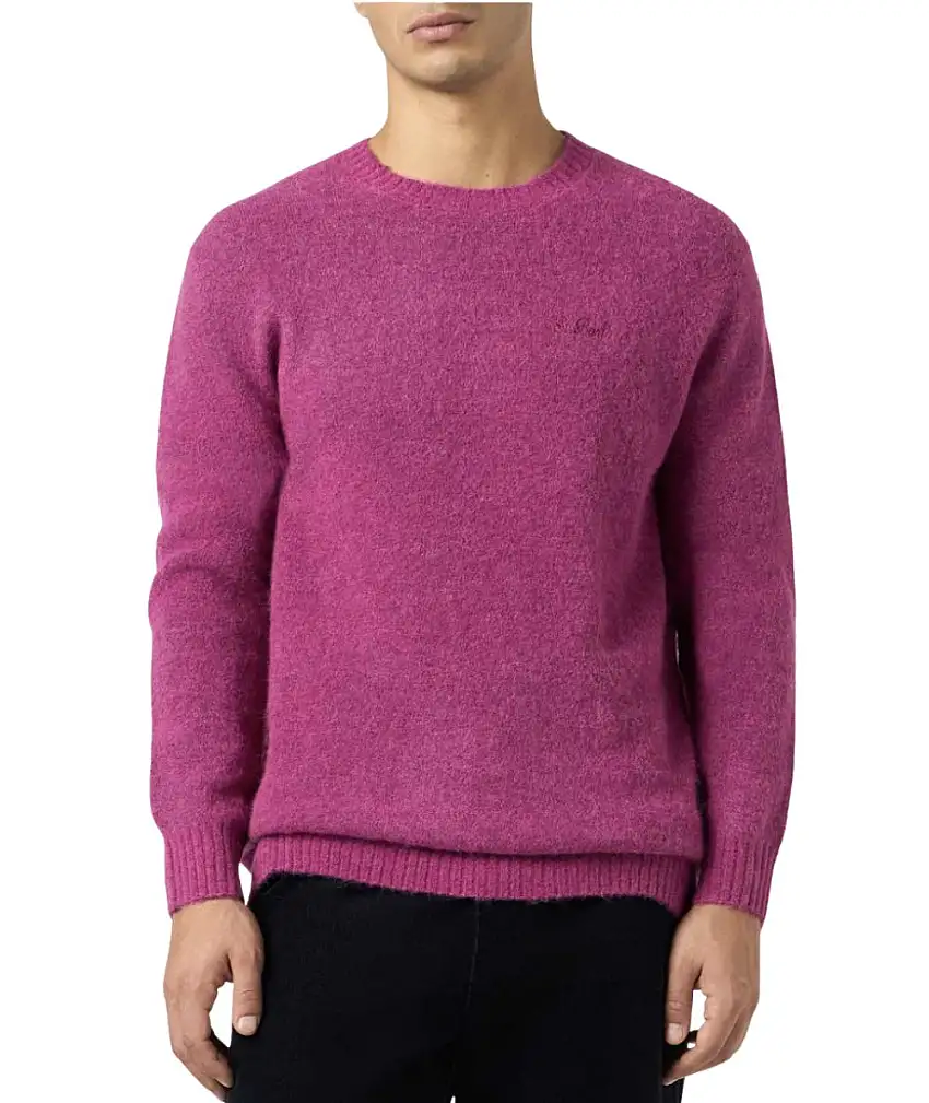 MC2 SAINT BARTH CREW NECK SWEATER STRETCH REGENT MAUVE PINK