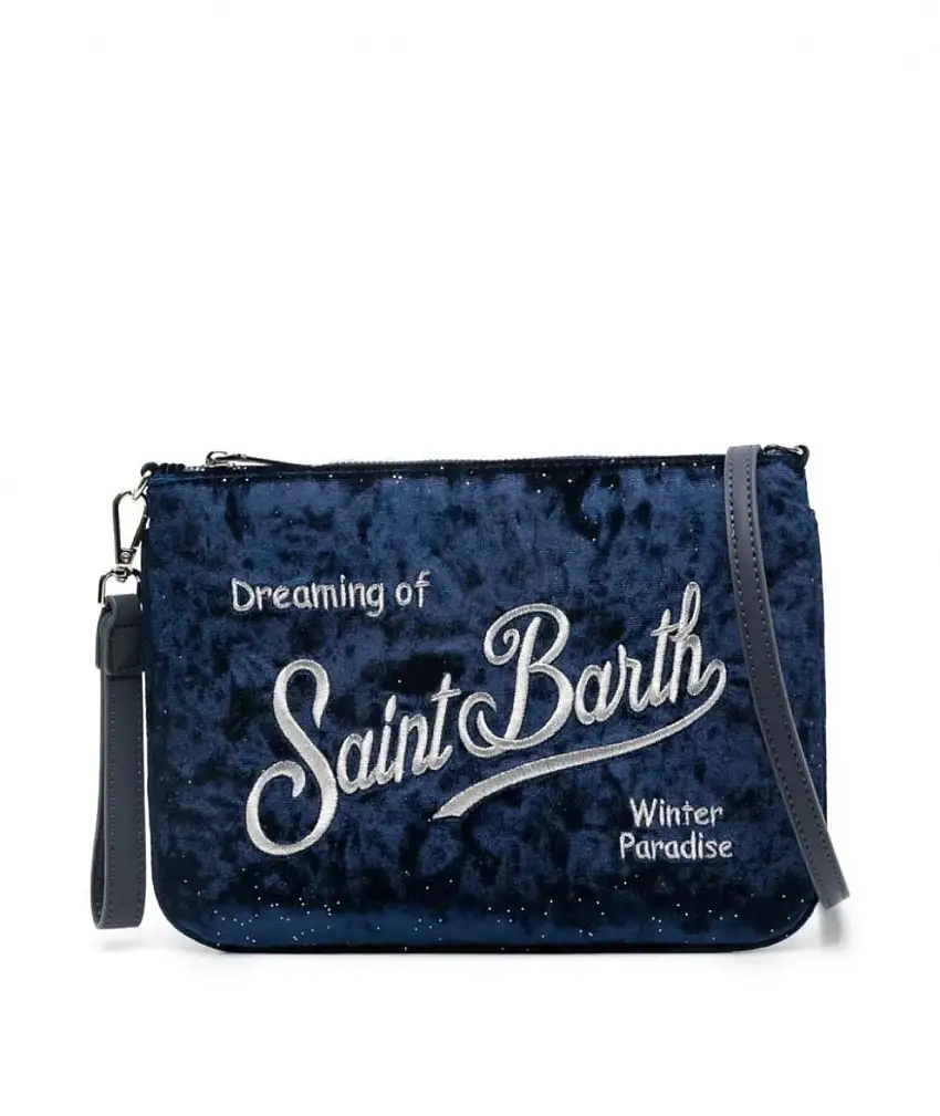MC2 Saint Barth Velvet Clutch PARISIENNE Midnight Blue PAR0009