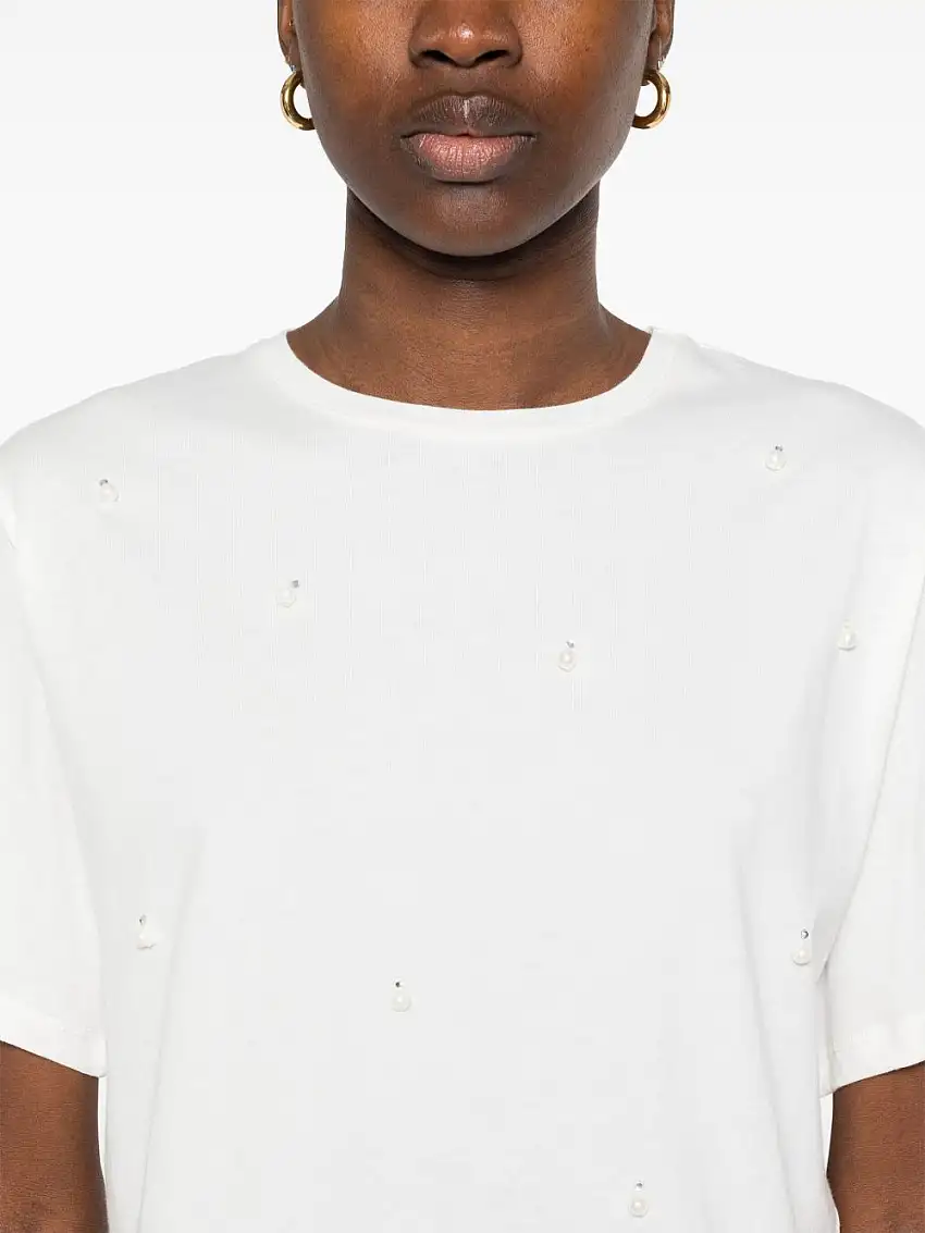 T-shirt da donna di colore burro