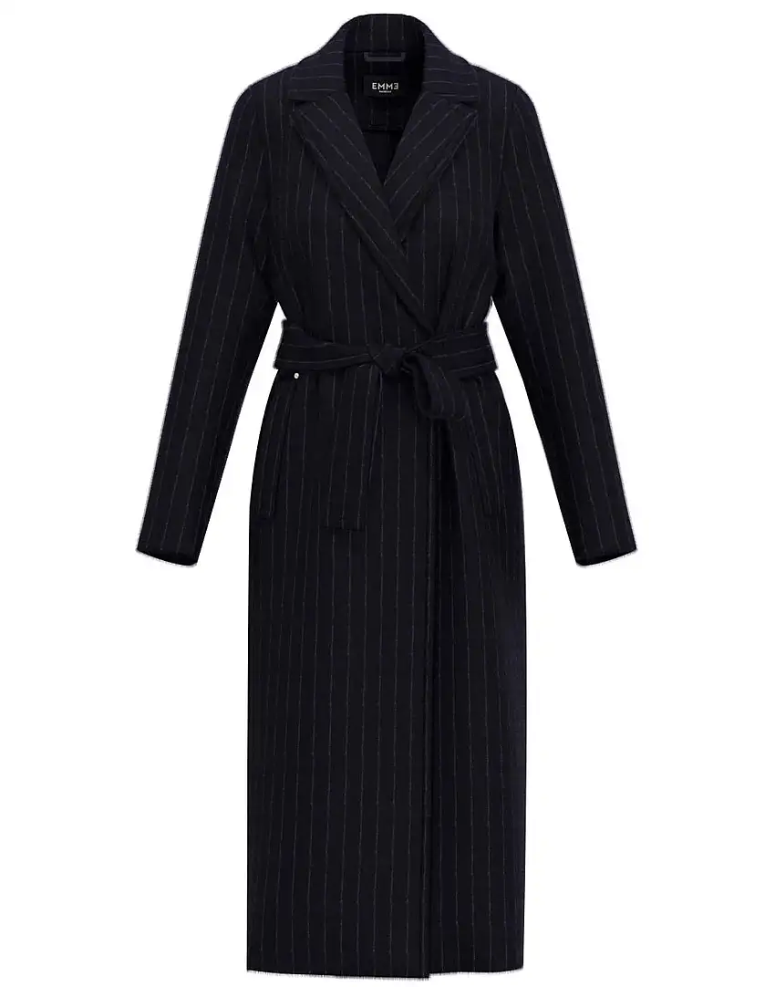 Cappotto Donna Gessato con Cintura