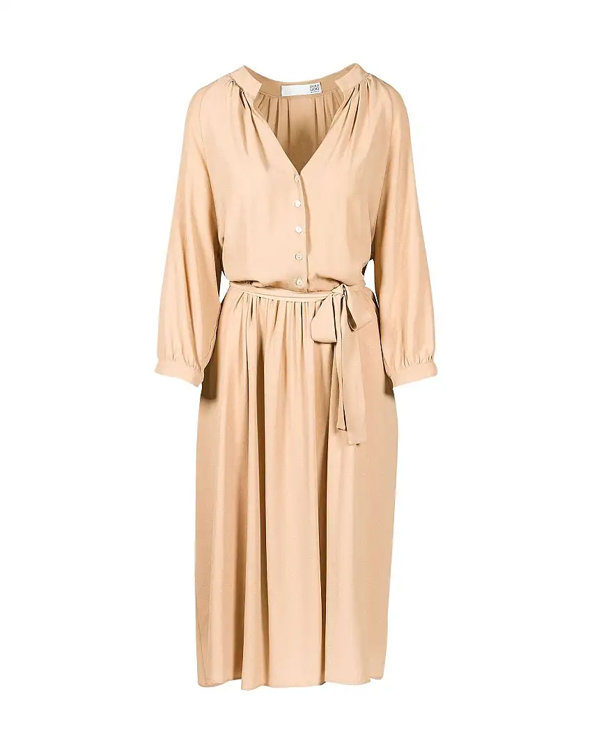 DOUUOD Abito Midi in Misto Seta Nude