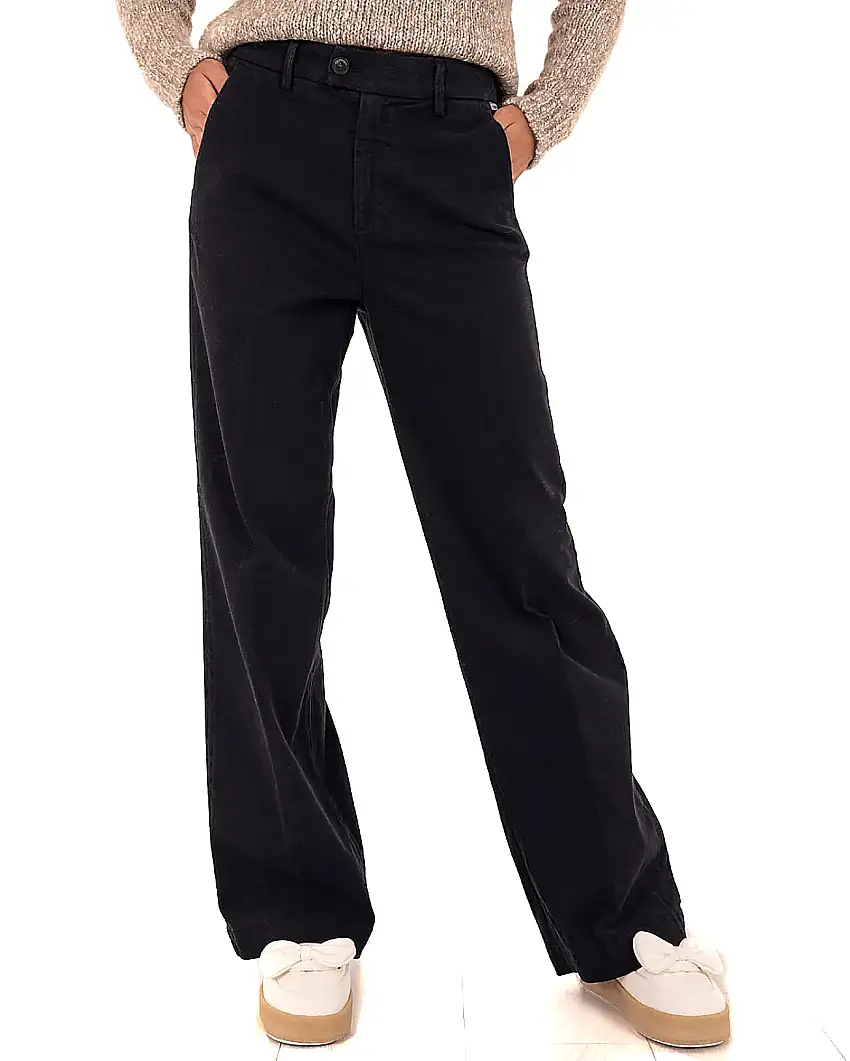 ROY ROGER'S LAIS SOFT BULL PALAZZO CHINO PANTS RND041P4030112NERO