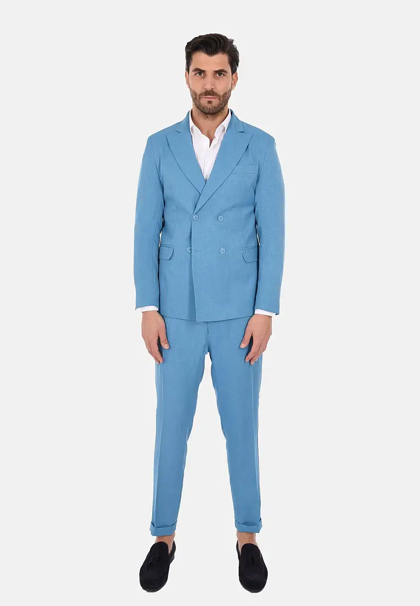 Abito doppiopetto effetto lino