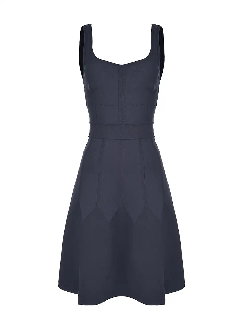 Abito in Maglia Fit and Flare Nero