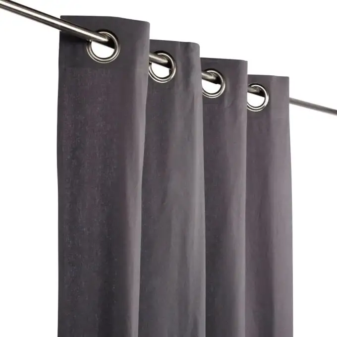 Tenda cotone semi-grezzo Lea grigio antracite