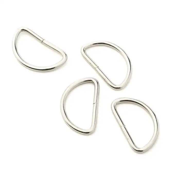 Anelli a D per manico borsa 25mm - Nichel
