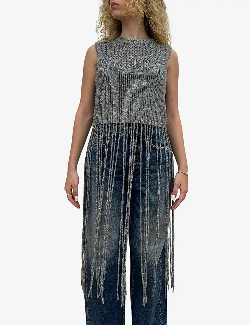 Top Twinset Actitude con frange donna