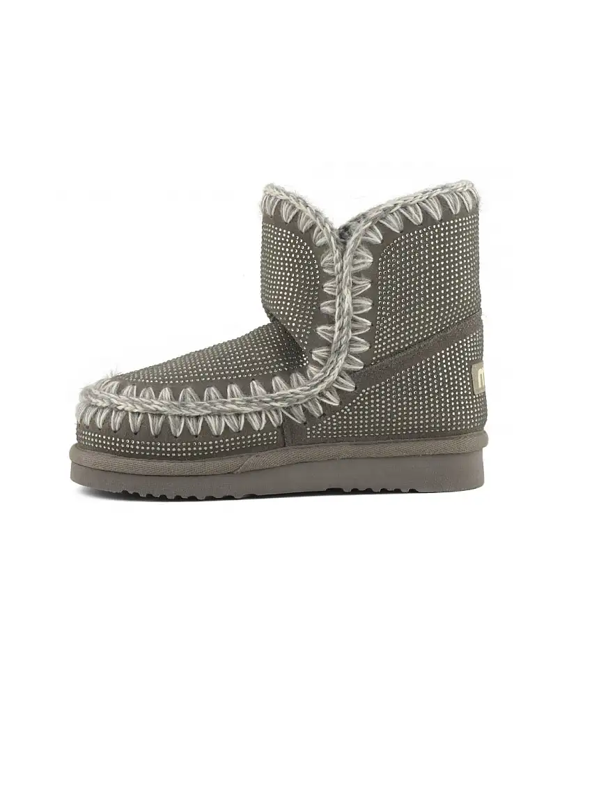 Stivaletto con Borchie a Diamante - Grigio