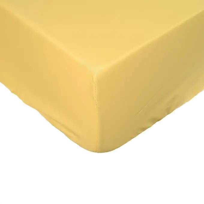 Lenzuolo con angoli cotone percalle giallo 140x190 cm