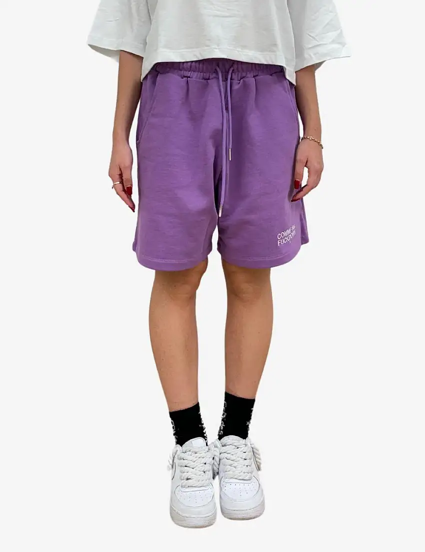 Bermuda Comme Des Fuckdown con logo ricamato donna
