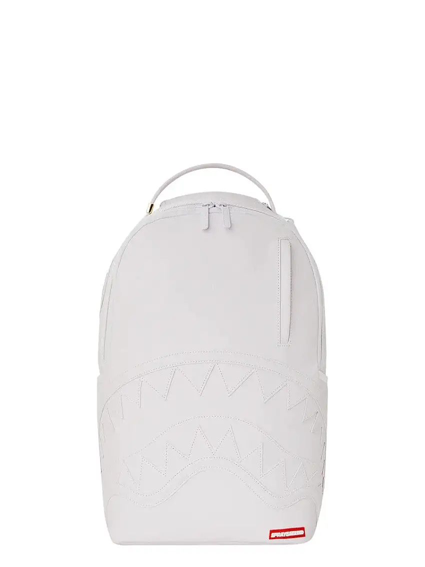 zaino white c&s shark - sprayground | zaino bianco con dettagli shark