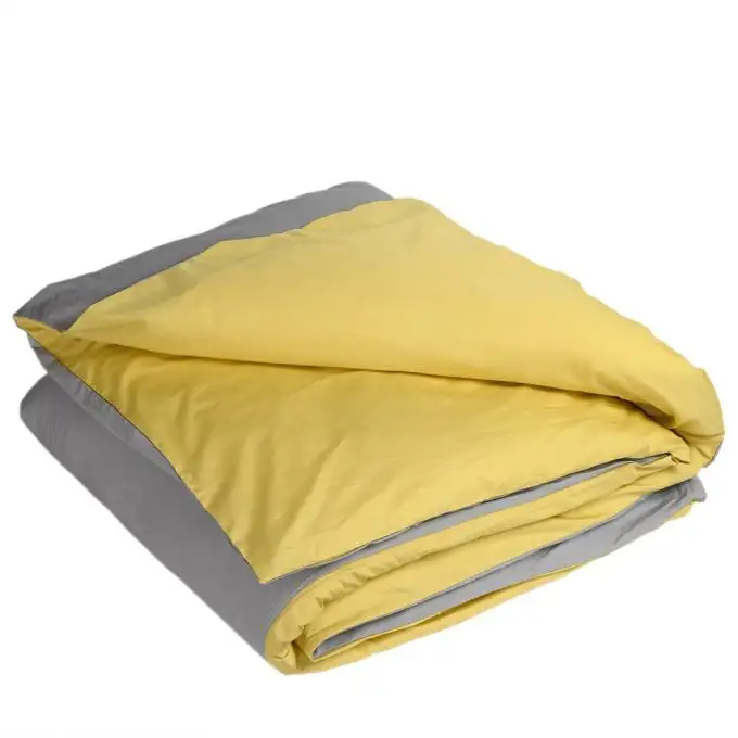 Copripiumino bicolore cotone percalle giallo e grigio 260X240 cm