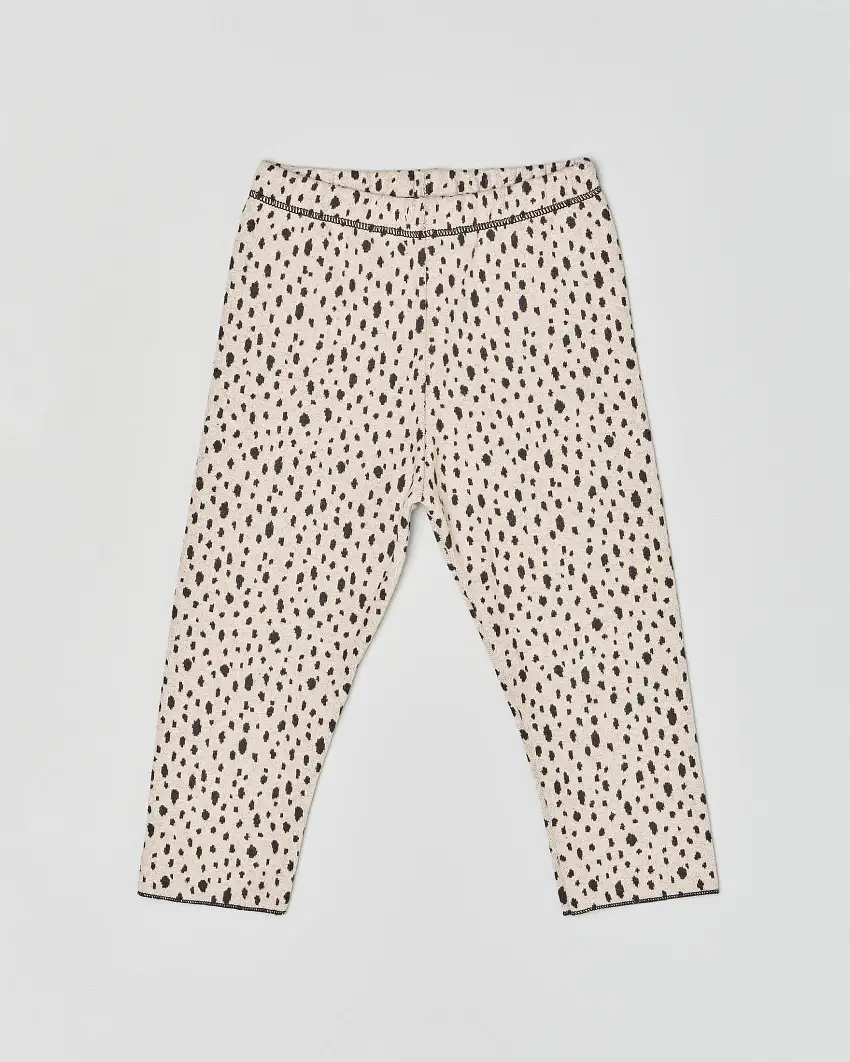 Pantalone in felpa con stampa animalier all over e vita elasticizzata 9-18 mesi