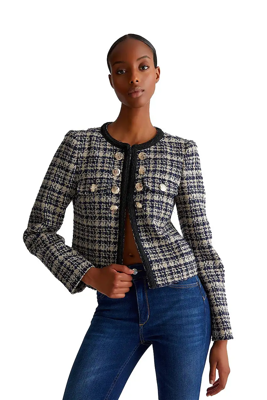 Giacca Bouclé Check