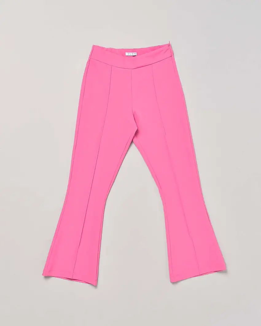 Pantalone fucsia a trombetta in cady stretch 40-44