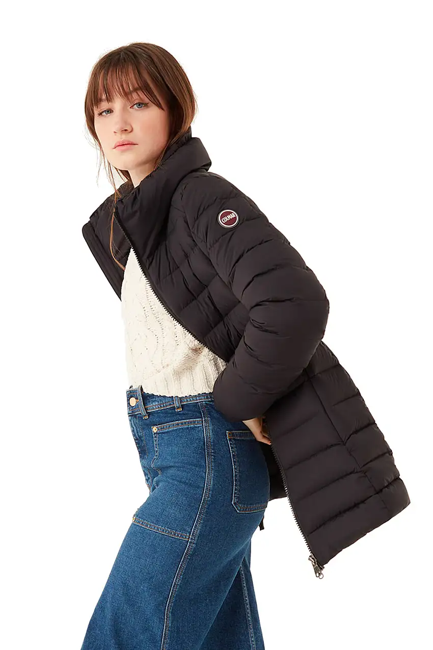 Piumino Lungo con Collo Alto