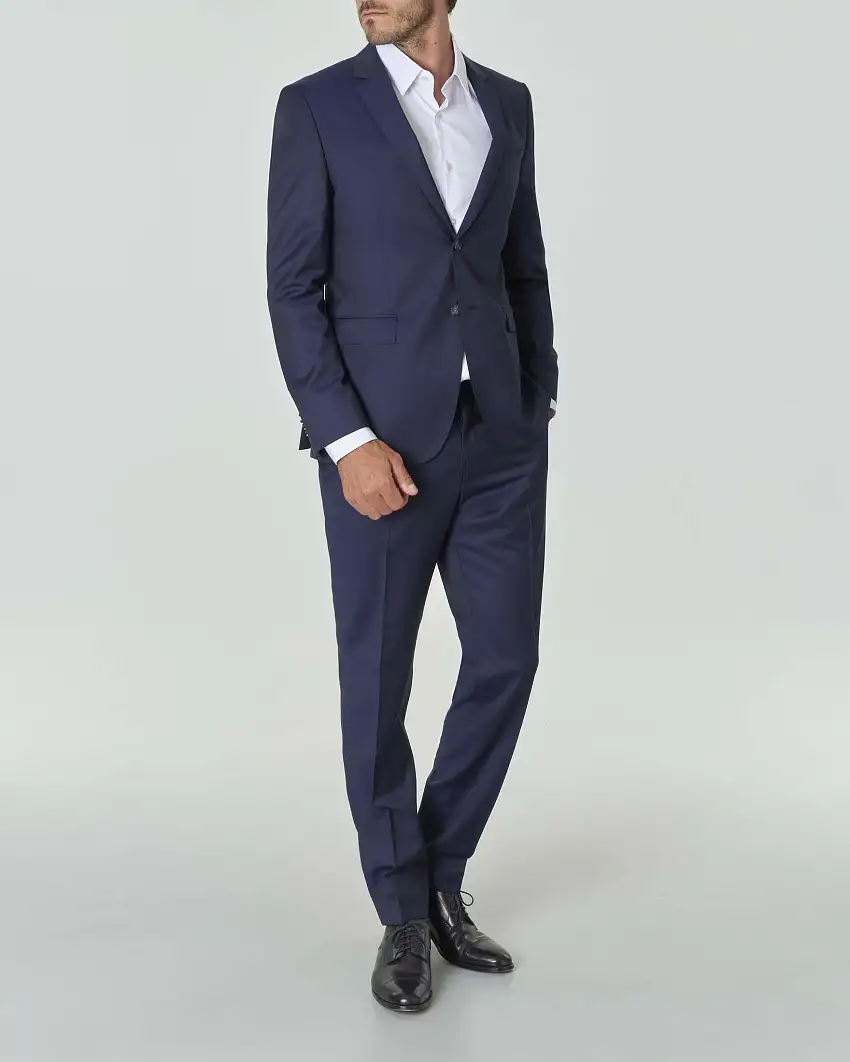 Abito blu in tela di lana Reda extra slim-fit