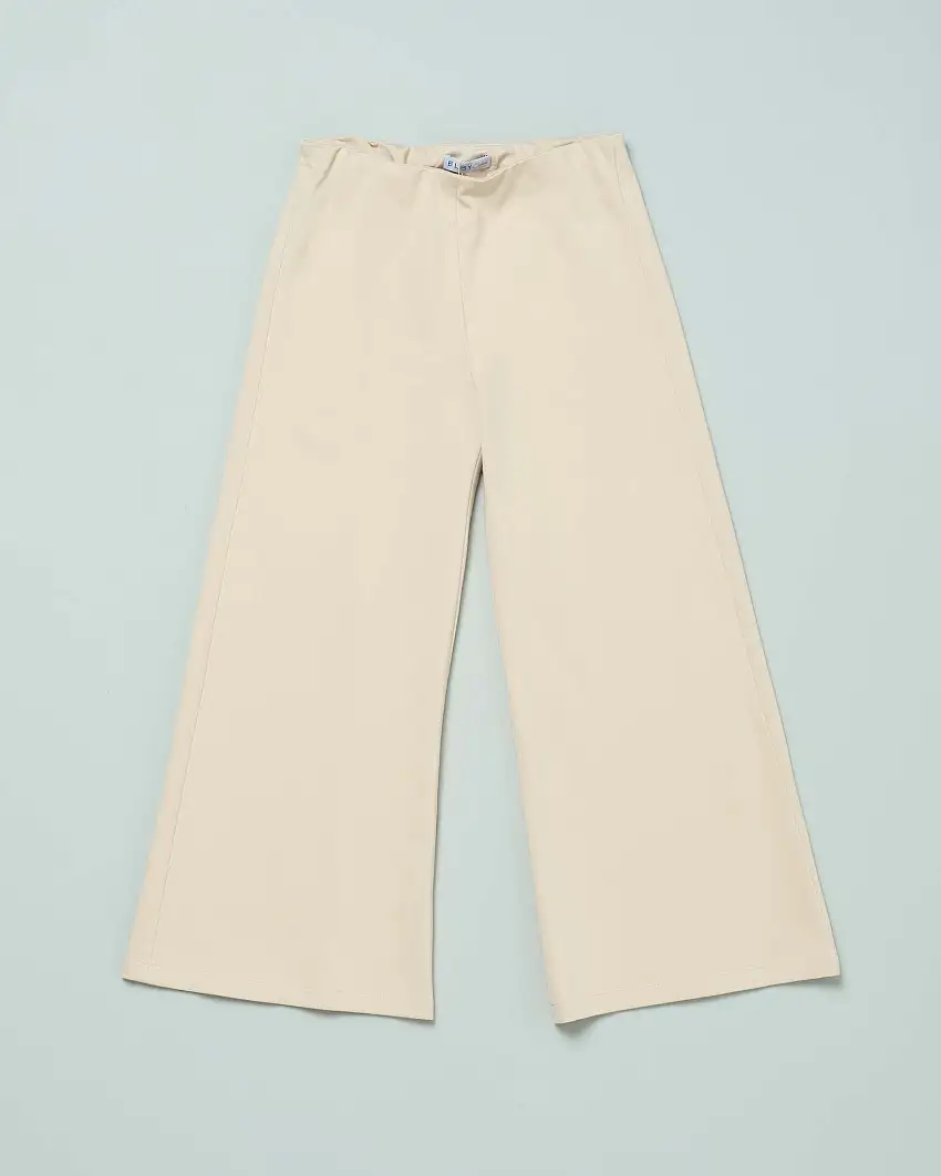 Pantalone Elsy beige a palazzo in viscosa stretch