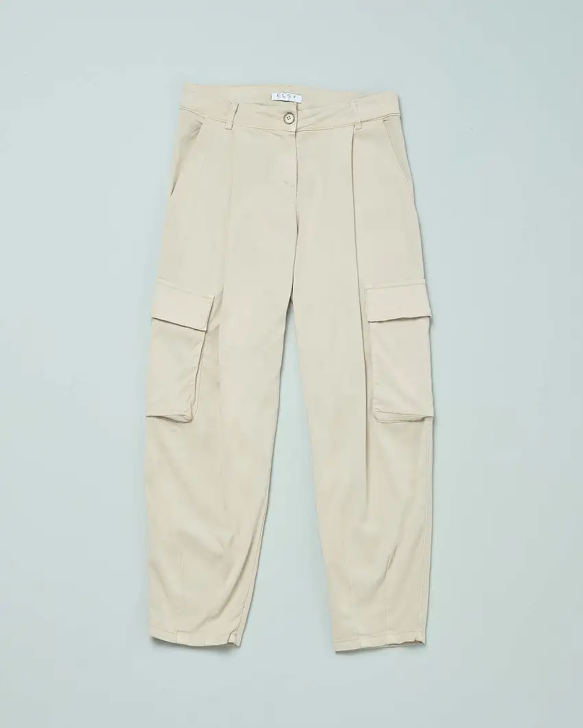 Pantalone Elsy cargo color gesso 40-44