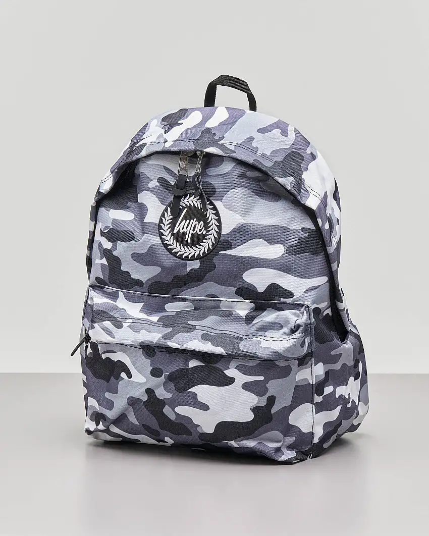 Zainetto camouflage grigio e nero