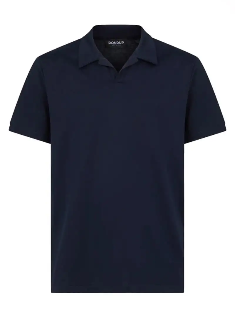 Polo regular logo ricamato blu