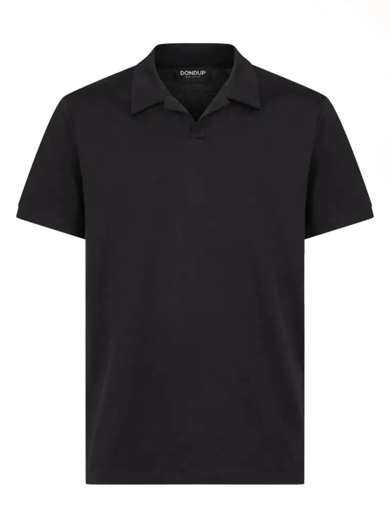 Polo regular logo ricamato nera
