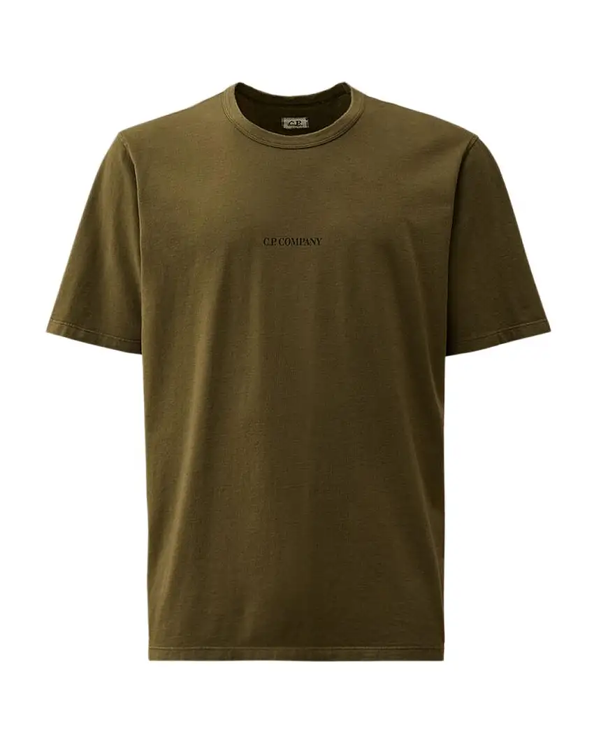 T-shirt verde logo petto