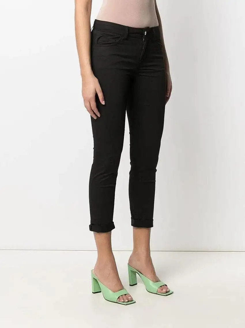 Pantalone con tagli bottom up in raso stretch di Liu-Jo