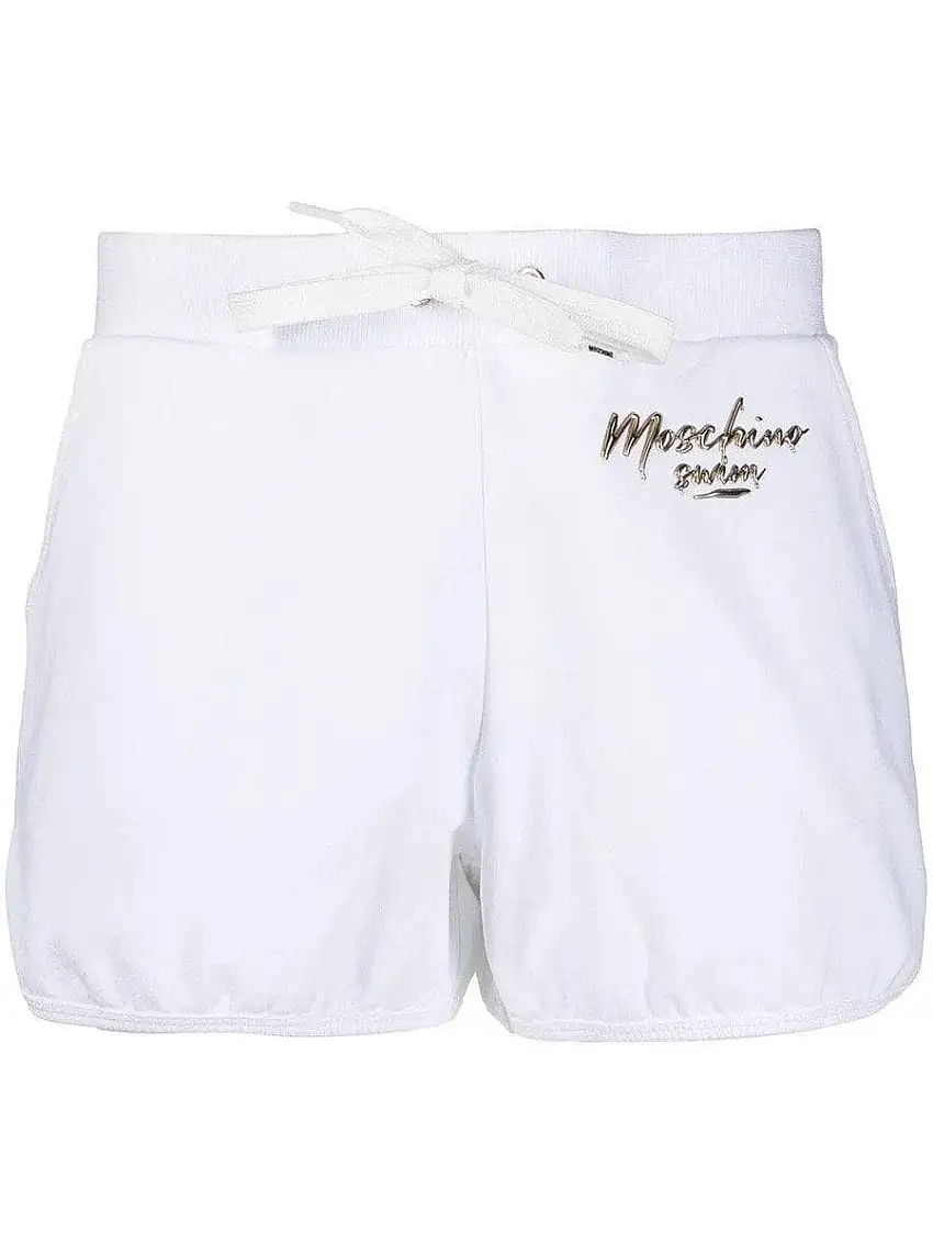 Shorts Moschino con Placca Logo Oro - Comfort e Stile in Jersey