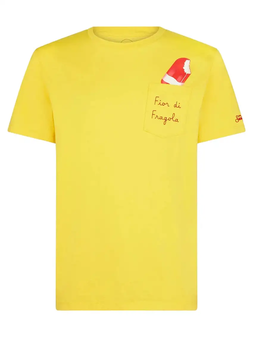 Cotone fior di fragola t-shirt con ricamo| algida®