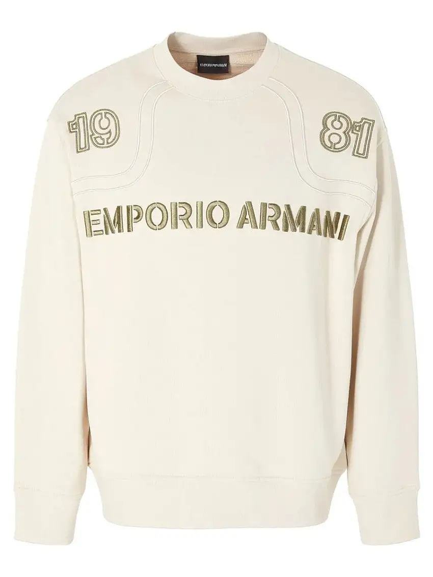 Felpa Girocollo Emporio Armani con Ricami - Eleganza Casual e Urban