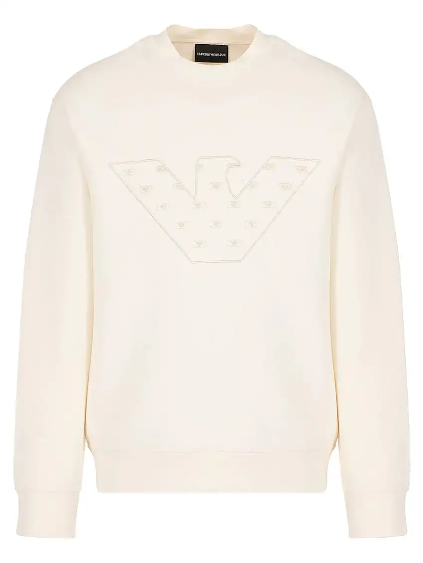 Felpa Girocollo Emporio Armani con Logo Maxi Aquila - Stile e Comfort