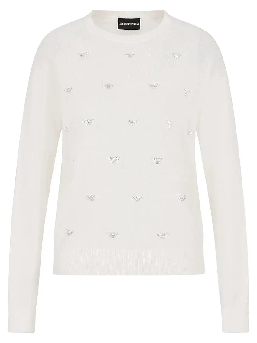 Acquista Maglione Girocollo con Strass | Eleganza Luminosa in Lana Vergine